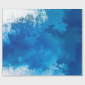 抽象芸術ブルーエレガント海波アクリルアート| ラッピングペーパー (フラット)