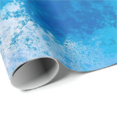 抽象芸術ブルーエレガント海波アクリルアート| ラッピングペーパー (ロールコーナー)