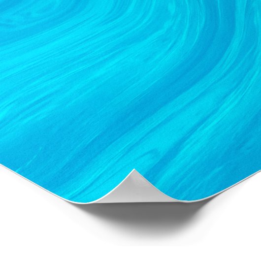 抽象芸術ブルーエレガント液体の大理石アートワーク | ポスター (角)