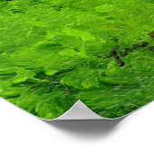 抽象芸術ブルーエレキギターと緑の背景 ポスター (角)