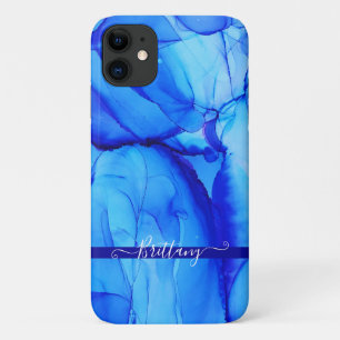 抽象芸術ブルーカスタムユニークアートスワーズ iPhone 11 ケース