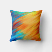 抽象芸術ブルーカラフルオレンジフレア クッション (裏面)