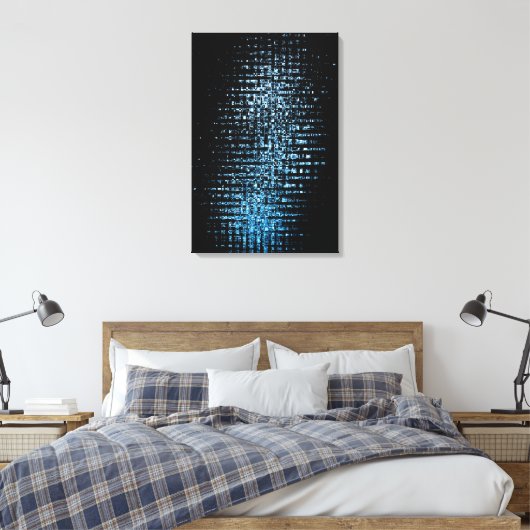 抽象芸術ブルーキューブ キャンバスプリント (インサイチュ (寝室))
