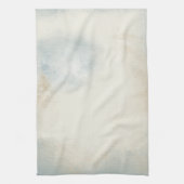 抽象芸術ブルークリームアンド金ゴールドアート キッチンタオル (縦)