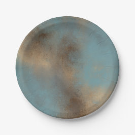 抽象芸術ブルークリームアート ペーパープレート