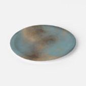 抽象芸術ブルークリームアート ペーパープレート (アングル)