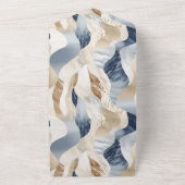 抽象芸術ブルークリームシーサンド海ビーチ オールインワン招待状 (外側)