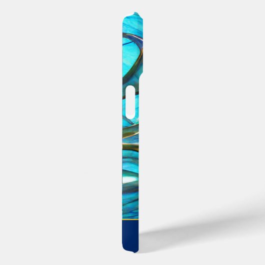 抽象芸術ブルーグラジエントガラスフラクタルモノグラムの Case-Mate iPhoneケース (裏面 / 右)