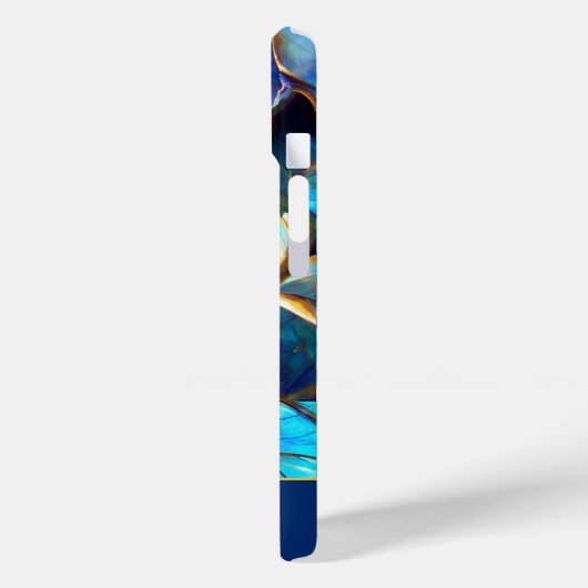 抽象芸術ブルーグラジエントガラスフラクタルモノグラムの Case-Mate iPhoneケース (裏面 / 左)