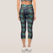 抽象芸術ブルーグリーンアイ カプリレギンス (裏面)