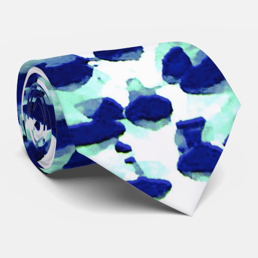 抽象芸術ブルーグリーンウォーター色のプリントガントタイ ネクタイ (ロール)