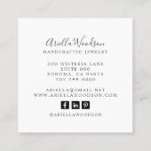 抽象芸術ブルーグリーンウォーター色ジュエリー設計者 スクエア名刺 (裏面)