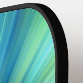 抽象芸術ブルーグリーンカラーバーストパーソナライズされた ピックルボールラケット (左詳細)