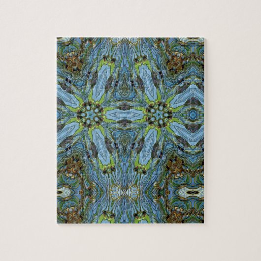 抽象芸術ブルーグリーンジグソーパズル ジグソーパズル (縦)