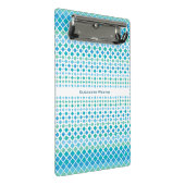 抽象芸術ブルーグリーンダイヤモンドパターンミニクリップボード ミニクリップボード (アングル)