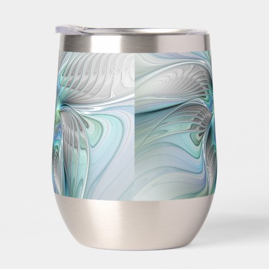 抽象芸術ブルーグリーンバタフライファンタジーフラクタルアート (右面)