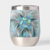 抽象芸術ブルーグリーンバタフライファンタジーフラクタルアート (背面)