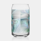 抽象芸術ブルーグリーンバタフライファンタジーフラクタルアート ガラス缶 (右)