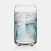 抽象芸術ブルーグリーンバタフライファンタジーフラクタルアート ガラス缶 (左)