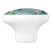 抽象芸術ブルーグリーンバタフライファンタジーフラクタルアート セラミックノブ (側面)