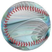 抽象芸術ブルーグリーンバタフライファンタジーフラクタルアート ソフトボール (正面左)