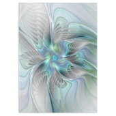 抽象芸術ブルーグリーンバタフライファンタジーフラクタルアート テーブルクロス (正面)