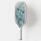抽象芸術ブルーグリーンバタフライファンタジーフラクタルアート ピックルボールラケット (左)