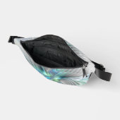 抽象芸術ブルーグリーンバタフライファンタジーフラクタルアート ファニーパック (見開き)