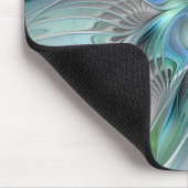 抽象芸術ブルーグリーンバタフライファンタジーフラクタルアート マウスパッド (コーナー)