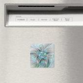 抽象芸術ブルーグリーンバタフライファンタジーフラクタルアート マグネット (インサイチュ (食洗機))