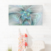 抽象芸術ブルーグリーンバタフライファンタジーフラクタルアート 横断幕 (インサイチュ)