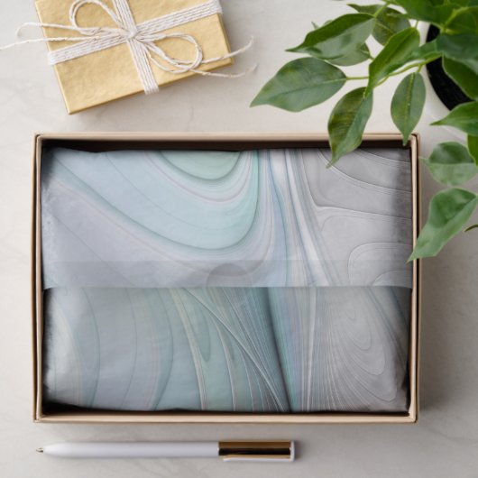 抽象芸術ブルーグリーンバタフライファンタジーフラクタルアート 薄葉紙 (ギフト)