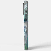 抽象芸術ブルーグリーンバタフライファンタジーフラクタルアート Case-Mate iPhoneケース (裏面 / 左)