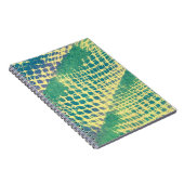 抽象芸術ブルーグリーンパープルパターンノートブック ノートブック (右側)