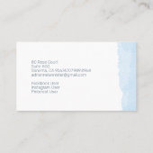 抽象芸術ブルーグレーインテリアデザイナー 名刺 (裏面)