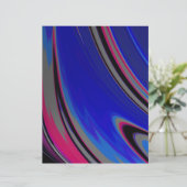 抽象芸術ブルーグレーマゼンタフラクタルスクラップブック紙 (スタンド正面)