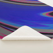 抽象芸術ブルーグレーマゼンタフラクタルスワール シェルパブランケット (3/4)