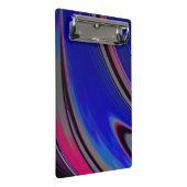 抽象芸術ブルーグレーマゼンタ ミニクリップボード (アングル)