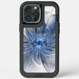 抽象芸術ブルーグレー水彩フラクタルアートフラワー