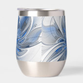 抽象芸術ブルーグレー水彩フラクタルアートフラワー (右面)