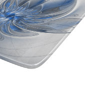 抽象芸術ブルーグレー水彩フラクタルアートフラワー カッティングボード (角)
