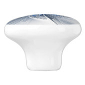 抽象芸術ブルーグレー水彩フラクタルアートフラワー セラミックノブ (側面)