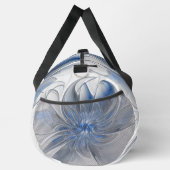 抽象芸術ブルーグレー水彩フラクタルアートフラワー ダッフルバッグ (右)