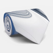 抽象芸術ブルーグレー水彩フラクタルアートフラワー ネクタイ (ロール)