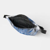 抽象芸術ブルーグレー水彩フラクタルアートフラワー ファニーパック (見開き)