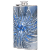 抽象芸術ブルーグレー水彩フラクタルアートフラワー フラスク (左)
