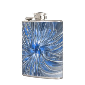 抽象芸術ブルーグレー水彩フラクタルアートフラワー フラスク (左)