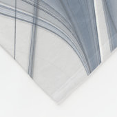 抽象芸術ブルーグレー水彩フラクタルアートフラワー フリースブランケット (角)