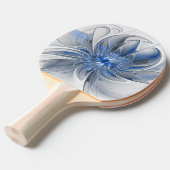 抽象芸術ブルーグレー水彩フラクタルアートフラワー 卓球ラケット (正面アングル)