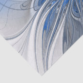 抽象芸術ブルーグレー水彩フラクタルアートフラワー 薄葉紙 (詳細)